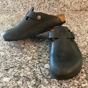 Birkenstock Women’s Boston Black Oiled Leather 37 EU 6/6.5 US